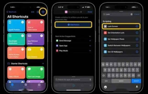 张家川苹果14锁屏维修店分享iPhone14升级iOS16.4后如何创建锁屏快捷方式 
